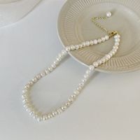 Luxurious Geometric Pearl Beaded Necklace sku image 1