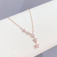 Fashion Geometric Star Copper Inlay Zircon Necklace main image 1