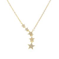 Fashion Geometric Star Copper Inlay Zircon Necklace sku image 2