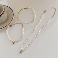 Glam Geometric Titanium Steel Plating Pearl Necklace main image 5