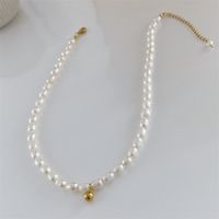 Glam Geometric Titanium Steel Plating Pearl Necklace sku image 3