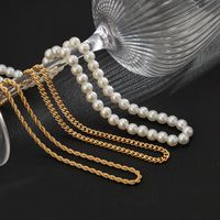 Fashion Geometric Imitation Pearl Iron Plating Men'S Layered Necklaces main image 4