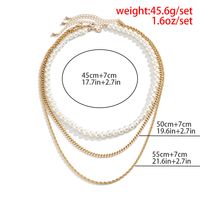 Fashion Geometric Imitation Pearl Iron Plating Men'S Layered Necklaces sku image 2