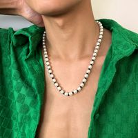 Casual Geometric Imitation Pearl Beaded Men's Necklace main image 3