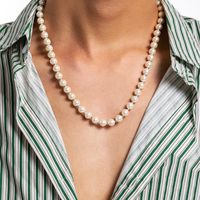 Casual Geometric Imitation Pearl Beaded Men's Necklace main image 2