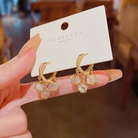 Fashion Geometric Heart Shape Bow Knot Copper Inlay Artificial Pearls Rhinestones Earrings 1 Pair sku image 10