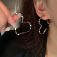 Fashion Geometric Heart Shape Bow Knot Copper Inlay Artificial Pearls Rhinestones Earrings 1 Pair sku image 1