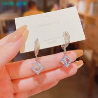 Fashion Geometric Heart Shape Bow Knot Copper Inlay Artificial Pearls Rhinestones Earrings 1 Pair sku image 4
