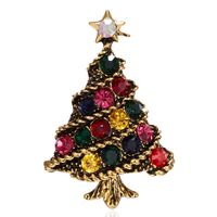Fashion Christmas Tree Alloy Inlay Rhinestones Unisex Brooches sku image 4