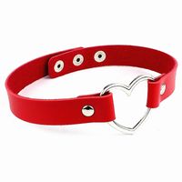 Fashion Heart Shape Pu Leather Metal Women's Choker 1 Piece sku image 3