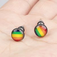 Fashion Rainbow Alloy Plating Unisex Ear Studs 1 Pair main image 4