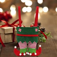 Christmas Fashion Color Block Cloth Party Gift Wrapping Supplies 1 Piece sku image 2