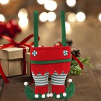 Christmas Fashion Color Block Cloth Party Gift Wrapping Supplies 1 Piece sku image 1