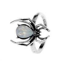 Cool Style Spider Alloy Plating Inlay Artificial Gemstones Women's Open Rings sku image 2