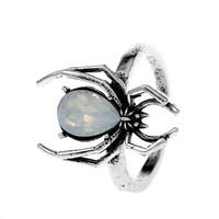 Cool Style Spider Alloy Plating Inlay Artificial Gemstones Women's Open Rings sku image 1