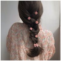 Sweet Heart Shape Flower Bow Knot Plastic Hair Clip 1 Piece main image 2
