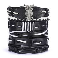 Moda Búho Cuero Sintético Tejido De Punto Hombres Pulsera 1 Pieza sku image 13