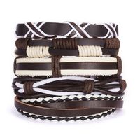 Fashion Owl Pu Leather Knitting Men's Bracelets 1 Piece sku image 17