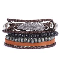 Fashion Owl Pu Leather Knitting Men's Bracelets 1 Piece main image 6