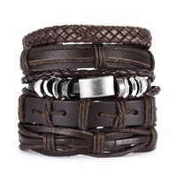 Fashion Owl Pu Leather Knitting Men's Bracelets 1 Piece sku image 15