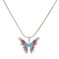 Mode Schmetterling Legierung Emaille Frau Halskette Mit Anhänger 1 Stück sku image 2