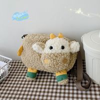 Women's Small Plush Animal Cute Zipper Crossbody Bag sku image 1