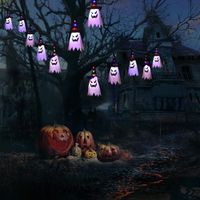 Halloween Funny Ghost Polyester Taffeta Party String Lights sku image 1