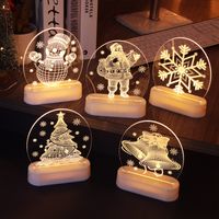 Christmas Fashion Santa Claus Snowflake Plastic Party Night Lights 1 Piece main image 6