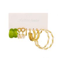 Fashion Butterfly Alloy Plating Inlay Artificial Pearls Women's Hoop Earrings 1 Set sku image 6