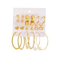 Fashion Butterfly Alloy Plating Inlay Artificial Pearls Women's Hoop Earrings 1 Set sku image 10