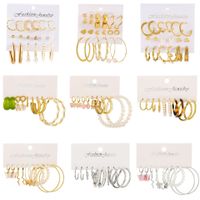 Fashion Butterfly Alloy Plating Inlay Artificial Pearls Women's Hoop Earrings 1 Set main image 4