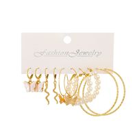 Fashion Butterfly Alloy Plating Inlay Artificial Pearls Women's Hoop Earrings 1 Set sku image 1