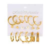 Fashion Butterfly Alloy Plating Inlay Artificial Pearls Women's Hoop Earrings 1 Set sku image 9