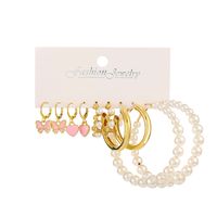 Fashion Butterfly Alloy Plating Inlay Artificial Pearls Women's Hoop Earrings 1 Set sku image 5