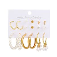 Fashion Butterfly Alloy Plating Inlay Artificial Pearls Women's Hoop Earrings 1 Set sku image 7