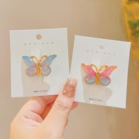 Cute Gradient Color Butterfly Alloy Hair Clip main image 4