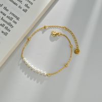 Fashion Geometric Stainless Steel Plating Artificial Pearls Bracelets main image 3