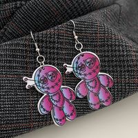 1 Pair Fashion Skull Enamel Alloy Drop Earrings main image 4