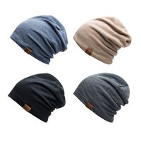 Unisex Simple Style Solid Color Plush Beanie Hat main image 3