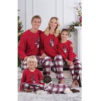 Fashion Plaid Elk Cotton Blend Polyester Pants Sets Casual Pants Family Matching Outfits main image 2