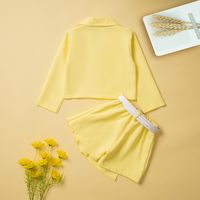 Fashion Solid Color Cotton Blend Polyester Girls Clothing Sets main image 2