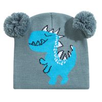 Children Unisex Fashion Dinosaur Crochet Lace Wool Cap sku image 2