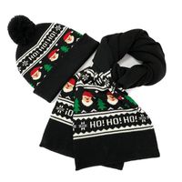 Unisex Fashion Christmas Tree Santa Claus Letter Knit Winter Scarves sku image 3