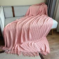 Casual Plaid Tassel Solid Color Acrylic Beddings main image 1
