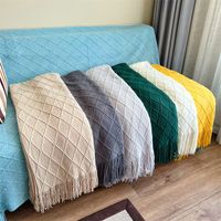 Casual Plaid Tassel Solid Color Acrylic Beddings main image 3