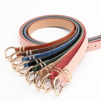 Elegant Solid Color Pu Leather Alloy Women's Leather Belts main image 4