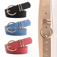 Elegant Solid Color Pu Leather Alloy Women's Leather Belts main image 1