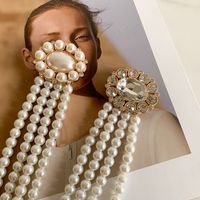 Mode Géométrique Métal Incruster Perles Artificielles Femmes Chaîne Ceintures 1 Pièce main image 5