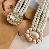 Mode Géométrique Métal Incruster Perles Artificielles Femmes Chaîne Ceintures 1 Pièce main image 3