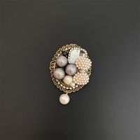 Retro Geometric Alloy Cloth Epoxy Artificial Pearls Women's Brooches sku image 8